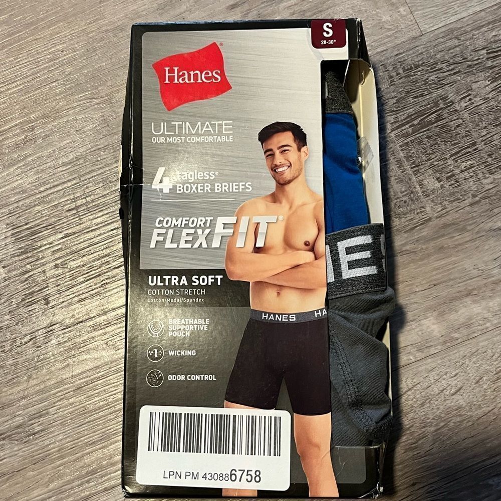 (2*) Hanes Ultimate Tagless Boxer Briefs Comfortflex fit